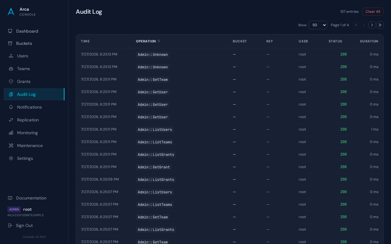 Audit Log