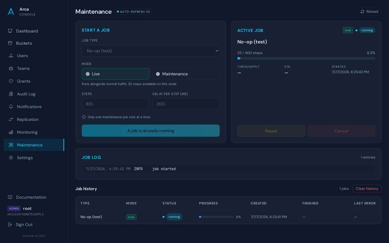Maintenance view