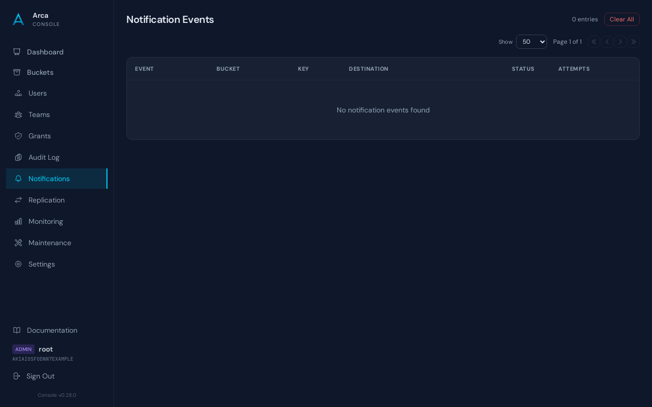 Notification events